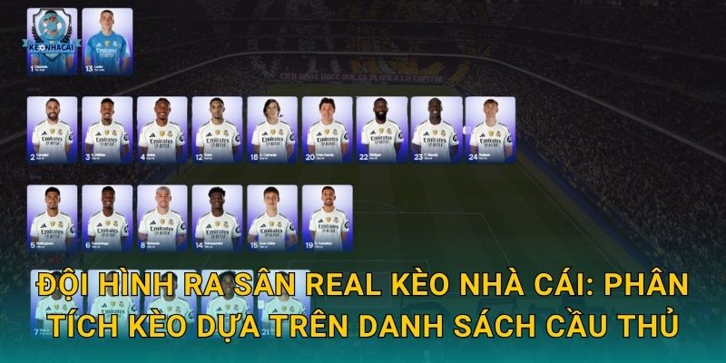 Đội hình ra sân Real tối nay chính thức lộ diện – Kèo nhà cái nhận định ngay 2 Đội hình ra sân Real Kèo nhà cái: Phân tích kèo dựa trên danh sách cầu thủ